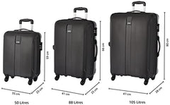 Safari Thorium Royale 8 Wheels Spinner Set of 3 Trolley Bags Hard Case Polycarbonate Luggage,TSA Lock,Wet Pouch Organized Interior,Suitcase for Travel,Trolley Bags for International Travel, Gun Metal