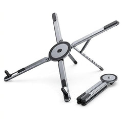 EDNITA ( 2Pcs Mini Laptop Stand for Desk | Portable Metal PC Desk Stand, Aluminium Cooling Pad Mini Clip Compatible with MacBook Apple Laptop, Lenovo, Dell, Hp, Acer & Other Laptops (Black)