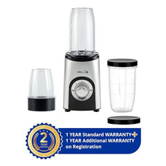 iBELL 600W Nutri Blender Mixer Grinder & Juicer with 3 Multipurpose Jars, 2 Year Warranty, High-Speed Motor, 3 Speed Modes for Smoothies, Shakes (Silver)