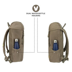 F Gear Dune Dark Beige 18L Premium Canvas Laptop Backpack|Water-Resistant, Office & College Bag, 1 Compartment, 1 Pocket, Padded Laptop & Tablet Sleeves Fits Upto 17 Inch Laptop|Men & Women