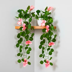 fancymart Artificial Flower Plant Home Décor with Small Size Pot | Pack of 2 | Plant Hanging for Home Decor | Office Decor (DESIGN-01)
