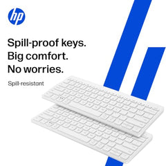 HP 350 Compact Multi-Device Bluetooth Wireless Keyboard; Spill Resistant; Swift Pair; OS Auto-Detection, LED Indicator, Battery Life Up to 24 Months, 3 Years Warranty
