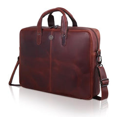 WildHorn Genuine Leather Office Bag for Men | 15.6-Inch Laptop Bag with a Minimalist Design | Professional Leather Bag with Adjustable Straps & Multiple Compartments | 1-Year Warranty