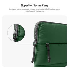 DailyObjects Large Stria Portable Laptop Sleeve | Durable Polyester |Compatible with Laptop/MacBook Air/Pro Upto 16 Inch |Lightweight Water Resistant Fabric |Padded Compartment with Zip Closure- Grey