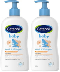 Cetaphil Baby Wash & Shampoowith Organic Calendula,Tear Free, Paraben, Colorant and Mineral Oil Free, 400ml