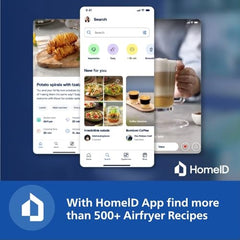PHILIPS Digital Airfryer HD9252/90, Touch Panel, 4.1L, 100% Food Safe | with RapidAir Technology,with additional 1 Yr Warranty by Philips, 7 Pre-set Menu (Black)