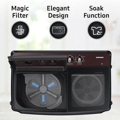 Samsung 9.5 Kg, 5 Star, Semi-Automatic Top Load Washing Machine (WT95A4260GD/TL, Air Turbo Drying, Dark Gray, 5 Year Warranty on Wash Motor)