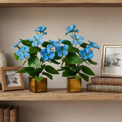 fancymart Artificial Flower Plant Home Décor with Small Size Pot | Pack of 2 | Plant Hanging for Home Decor | Office Decor (DESIGN-01)