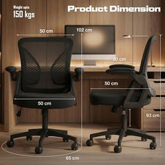 DROGO Comfortwing Premium Ergonomic Office Chair for Work from Home, High Back Computer Chair with Breathable Mesh, Armrest, Adjustable Seat, Rocking & Winged Back | Mesh Chair for Office (White/Blue)