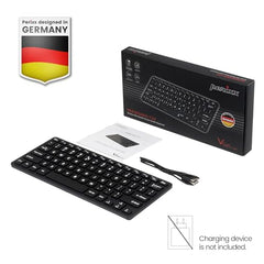Perixx PERIBOARD-732B Wireless Backlit Mini Keyboard - X Type Scissor Keys - White Backlit - US English,Black,11950