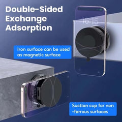 (1 Year Warranty) 360° N52 Strong Magnetic Vacuum Phone Holder, Strong Suction Mobile Mount for Car Dashboard, Windshield, Mirror & Smooth Surfaces, Hands-Free Universal Smartphone Holder - Black