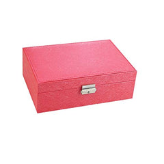 SYGA Princess Leather European Style Lock Jwellery Earrings Decorative Box_Red
