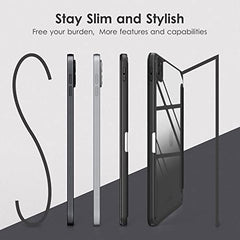 ProElite Case for iPad Air 11 Inch M4/M3/M2 2026/2025/2024, iPad Air 10.9 inch 5th/4th Gen & iPad Pro 11 inch 4th/3rd Gen 2022 case Cover, Transparent Smart Flip Cover with Pencil Holder, Lavender