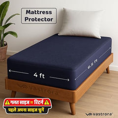 Vastrora 100% Waterproof Mattress Protector Queen Size 5x6 Ft | 60x72 in | Pee & Urine Proof Mattress Cover | Elastic All-Around | Terry Cotton Fitted Bed Cover | Noiseless, Breathable Bed Protector