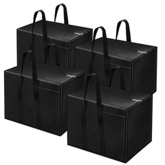 LAXIS 2 Pack 85 L Multi-Purpose Underbed Storage Box | Clothing Storage Organiser | Toy Storage Organiser | Heavy Duty Storage Boxes for Linen Sheets, Blanket, Clothing (Black,51x36.8 x40.5 cm)