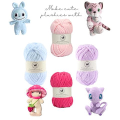 NESTNHAVEN , Plush & Cuddly Sets 2.0 , Chenille Yarn Supersoft Hand Knitting Wool Ball, set of 4 , 400 grams (1 Ball/100 Gram Each) Suitable for Craft, Babywear, Toys , Baby Blankets , 5 Bulky, Shades - NNHS 2.0 (Set 26 baby Pink , lilac , hot pink…