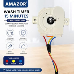 Sanavya® wash Timer Compatible for Whirlpool semi Automatic Washing Machine 15 Minute 7 Wire.