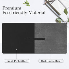AROPANA Anti-Slip Extended Mouse Pad 90x45cm | PU Vegan Leather Desk Mat | Large Computer Desk Protector Pad with Suede Base for Keyboard, Laptop, Office & Home (Grey)
