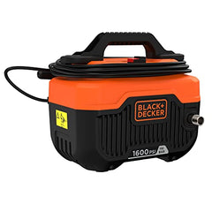 BLACK+DECKER BEPW1600 1300W 1600 PSI 110 Bar Pressure Washer for Car, Bike, Home & Garden Cleaning Use with Multiple Accessories Included, 1 Year Warranty, Orange & Black