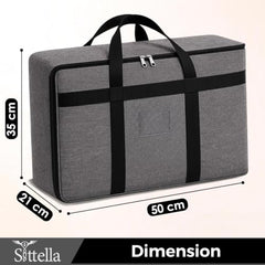 SITTELLA 2 Pack Large Foldable Storage Bags 58 L | Fabric Storage Organizer Box with Zip | Blanket, Quilt & Household Item Storage | Space Saving Storage Container | Beige