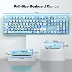 MOFII Wireless Keyboard and Mouse Combo, Full Size, 2.4GHz, Windows, Purple