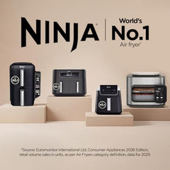 Ninja Foodi Dual Zone Air Fryer AF300IN| 7.6L Dual Drawer Air Fryer| Max Crisp 240°C| 6 Cooking Functions – Air Fry, Roast, Bake, Reheat & Dehydrate| Variable Airflow 1200–2600 RPM|PTFE/PFOA/PFASFree