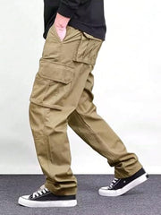 Lymio Men Mid Rise Regular Fit Cotton Cargo Pants (Cargo-46-Grey-S)