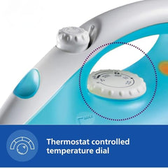 Philips Steam Iron GC1011/01 with 1200 Watts power, linished soleplate, up to 15 g/min of steam
