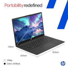 HP 14s, Intel Celeron N4500 Laptop (8GB DDR4,512GB SSD) Anti-Glare, Micro-Edge, 14/35.6cm, HD, Win11, M365 Basic(1yr),Office Home24, Black,1.46kg, HD Camera, UHD Graphics, dq3141TU