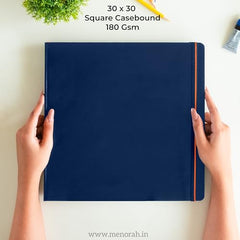 MENORAH - Artist Square Sketch Book - 180 GSM - Square Drawing Book - (100 Pages/50 Sheets) - Hard Metal Spiral Bound - (15.0 cm x 15.0 cm) - Pink