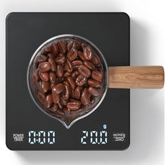 Gadgetronics Smart Coffee Scale with Timer, Rechargeable Digital Scale for Coffee Weighing, 0.1g - 3 kg, LED Touchscreen | USB Rechargeable, Heat-Resistant, Ideal for Baristas & Manual Brewing