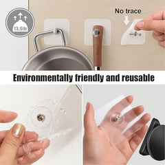 SIGNAMIO 6 Hook Shelf Adhesive Strip Wall Hanging Sticky Hook Black
