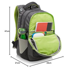 HARISSONS Xeno Travel Laptop Backpack | 40L | Fits 15.6" Laptop | Water-Resistant Dobby PU Polyester | USB Port, Rain Cover, Reflectors, Sternum Strap | Work, College & Commute (Black-Green)