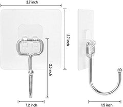 JIALTO Adhesive Hooks, Heavy Duty 5 kg Wall Hooks, Nail-Free Reusable Stainless Steel Sticky Hangers for Multipurpose Kitchen, Bathroom & Home (10 Pcs)