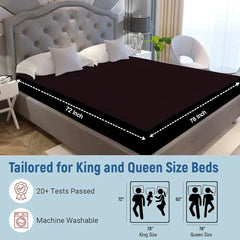 La Verne 100% Waterproof Premium Cotton Feel Mattress Protector Queen Size 78 x 60 Inches | Breathable and Hypoallergenic Ultra Soft Fitted Bed Protector Cover