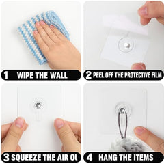 SIGNAMIO 6 Hook Shelf Adhesive Strip Wall Hanging Sticky Hook Black