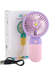 Portable Rechargeable Mini Fan | 400mAh USB Handheld Small Fan with 3 Speed Modes | Silent Personal Pocket Cooling Fan for Travel, Office Desk, Makeup, Kitchen, and Kids (Multicolor)