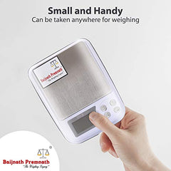 Baijnath Premnath iScale DM-3 500g x 0.01g (10mg), 1Year Warranty, Jewellery Weighing Scale, Gold & Silver Ornaments and Laboratories Weight Measuring Machine Weighing Scale (Not for commercial use)