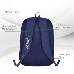 Safari Omega spacious/large laptop backpack with Raincover, college bag, travel bag for men and women, Black, 30 Litre