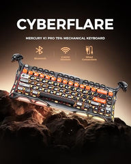 GravaStar Mercury K1 Pro 75% Wireless Mechanical Gaming Keyboard, Hot-Swap