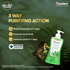 Himalaya Purifying Neem Face Wash | With 5 Parts of Neem & Turmeric | Clears & Prevents Pimples & Acne | Clinically Proven Formula | For Oily & Acne Prone Skin ||For Men and Women| 400ml