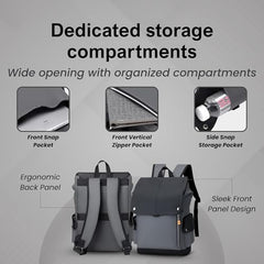 Lysoric Laptop Backpack with USB Charging Port for 15.6" Laptop, Camera, Business, Work, Students for Men & Women with Pocket(Black)