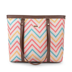 ADISA Women's Office Laptop Handbag Large Printed Shoulder Bag (ADW4087-BLA-ORA)