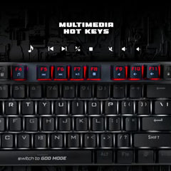 Cosmic Byte CB-GK-25 Pandora TKL Mechanical Keyboard Upgraded with Swappable Outemu Blue Switches and Rainbow LED (Black/Grey)