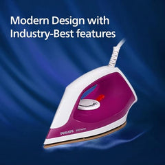 Philips Dry Iron DST0610/30, 1000W | Fast heat up & Golden Advanced Alloy Soleplate with Uniform Heat Distribution