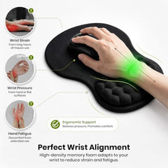 TECPHILE Mouse Pad Wrist Support with Massage Design, Ergonomic Dog Paw Mouse Mat, Pain Relief Memory Foam, Anti-Slip PU Base, Cushion Mousepad Wrist Rest for Gaming, Home, Office, Laptop, Computer