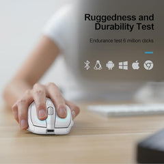 TECKNET Wireless Mouse, BT 5.0/2.4G, Rechargeable 6-DPI Silent, Grey