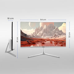 FRONTECH Ultima Series 24 Inch Curved LED Monitor, Refresh Rate 100Hz, 3500R Curve, Full HD 1080p, Built in Speaker, Bezel Less Design, HDMI & VGA Ports, 3 Years Warranty (MON-0088, White)