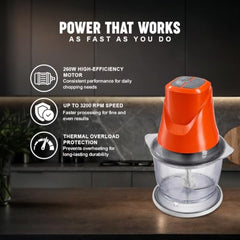 Sujata Chopcraft Electric Chopper 900ml, Vegetable Chopper for Kitchen | Dual Speed | 3200 RPM High Speed Motor | Stainless Steel Blades | Chop, Mince, Whip & Blend | Black