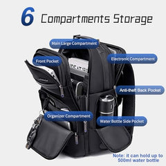Arctic Hunter Premium Backpack with Shockproof Laptop Compartment 20L Heavy Duty Padded 1680D Polyester Multiple Pockets Smart Organizer Water/Scratch Resistant